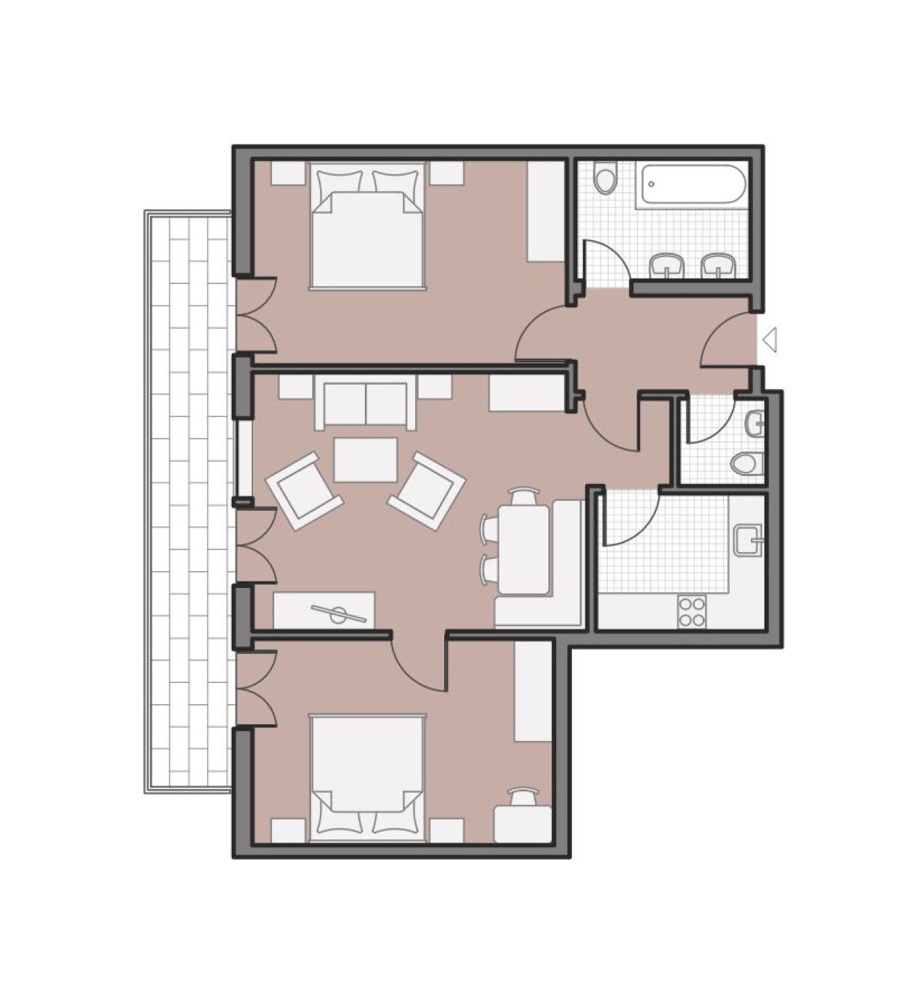 Grundriss der Ferienwohnung Hörnergruppe